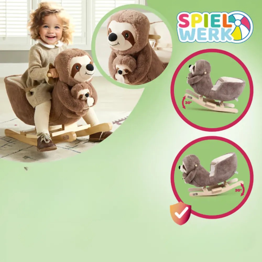 Hintázó nyugágy biztonsági övvel, barna Spielwerk