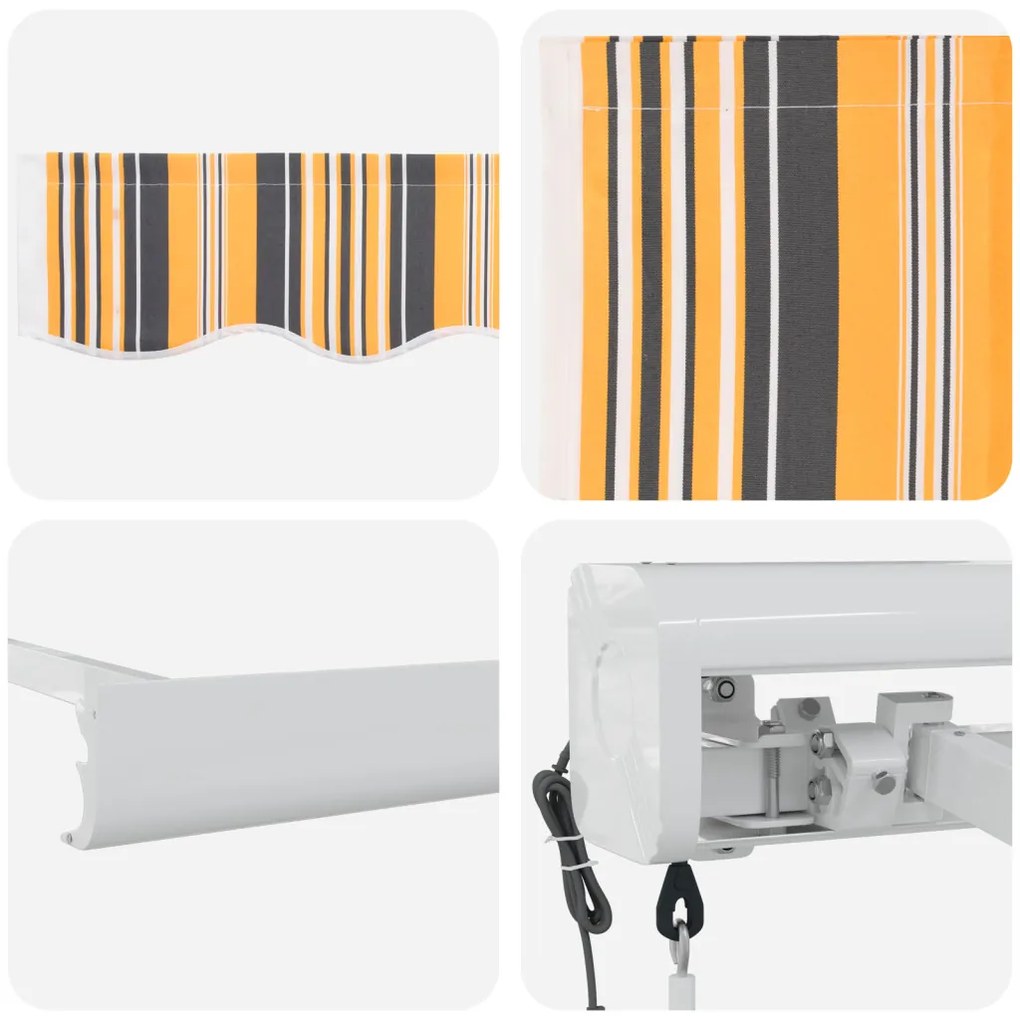 Automatikus Behúzható Napellenző Csíkos Multicolor 300x250 cm