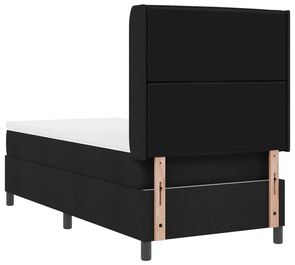 Boxspring Ágy Matrac és LED Fekete 80x200 cm Szövet