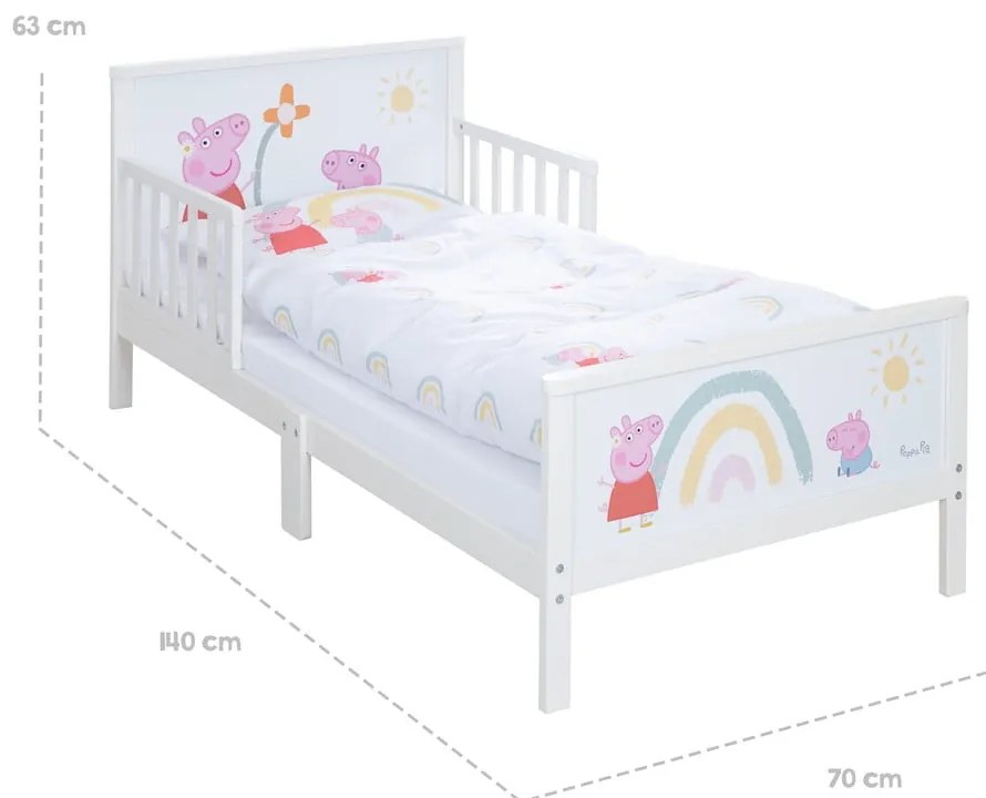 Fehér gyerekágy 70x140 cm Peppa Pig – Roba