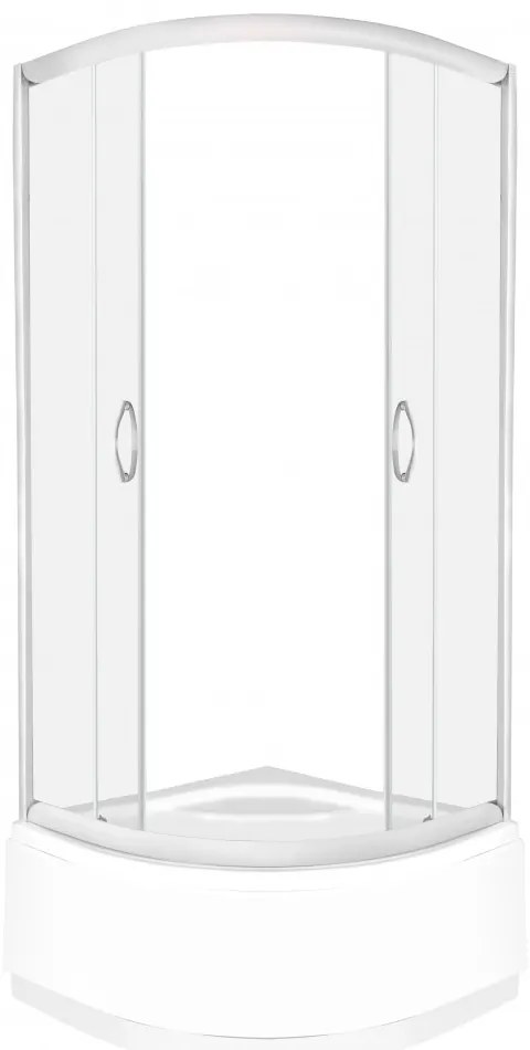 Lava 80x80 cm íves mélytálcás zuhanykabin