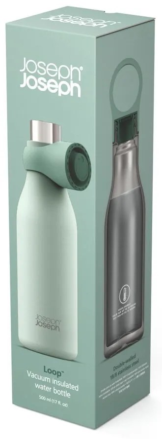 Mentazöld rozsdamentes acél utazó ivópalack 500 ml Loop – Joseph Joseph