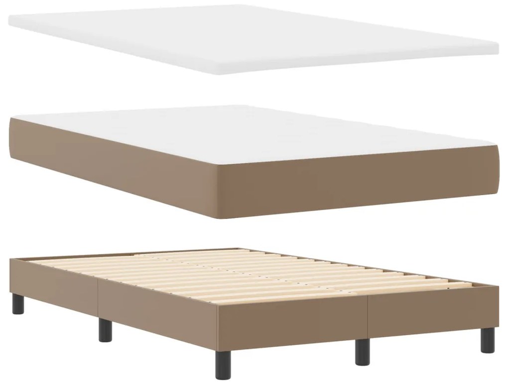 Ágykeret matraccal matracmal Cappuccino 120 x 200 cm Műbőr