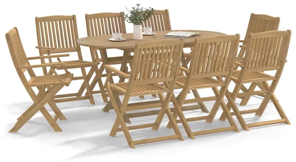 vidaXL 8 db összecsukható tömör akácfa kerti szék 54x61x88 cm