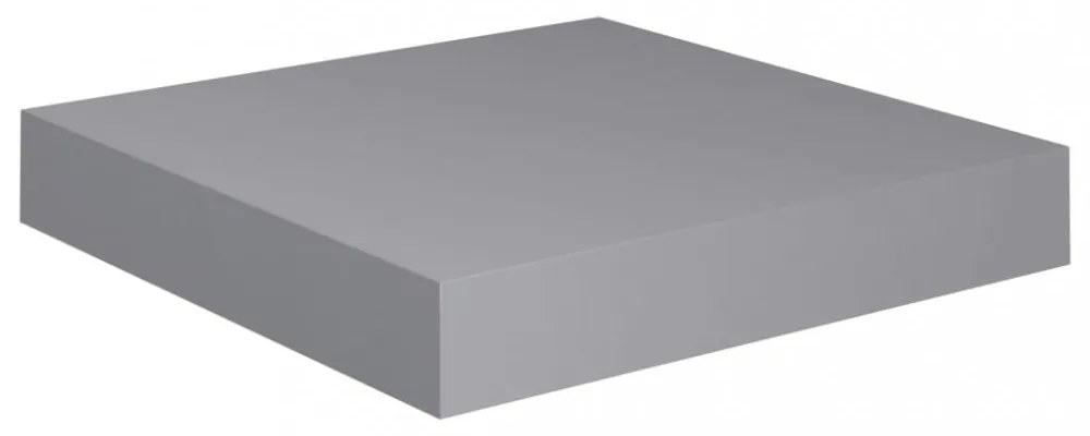 4 db szürke MDF lebegő fali polc 23 x 23,5 x 3,8 cm