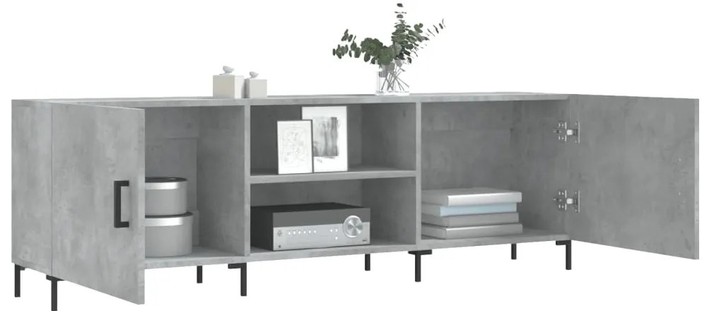 betonszürke szerelt fa TV-szekrény 150 x 30 x 50 cm