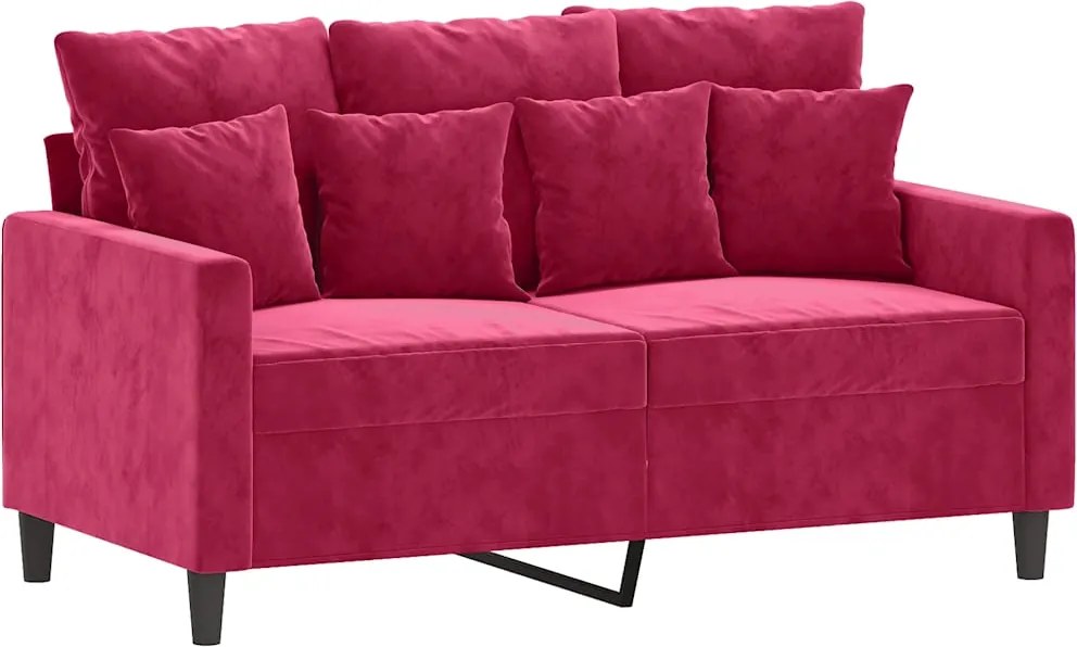 vidaXL kétszemélyes bordó bársony kanapé 120 cm