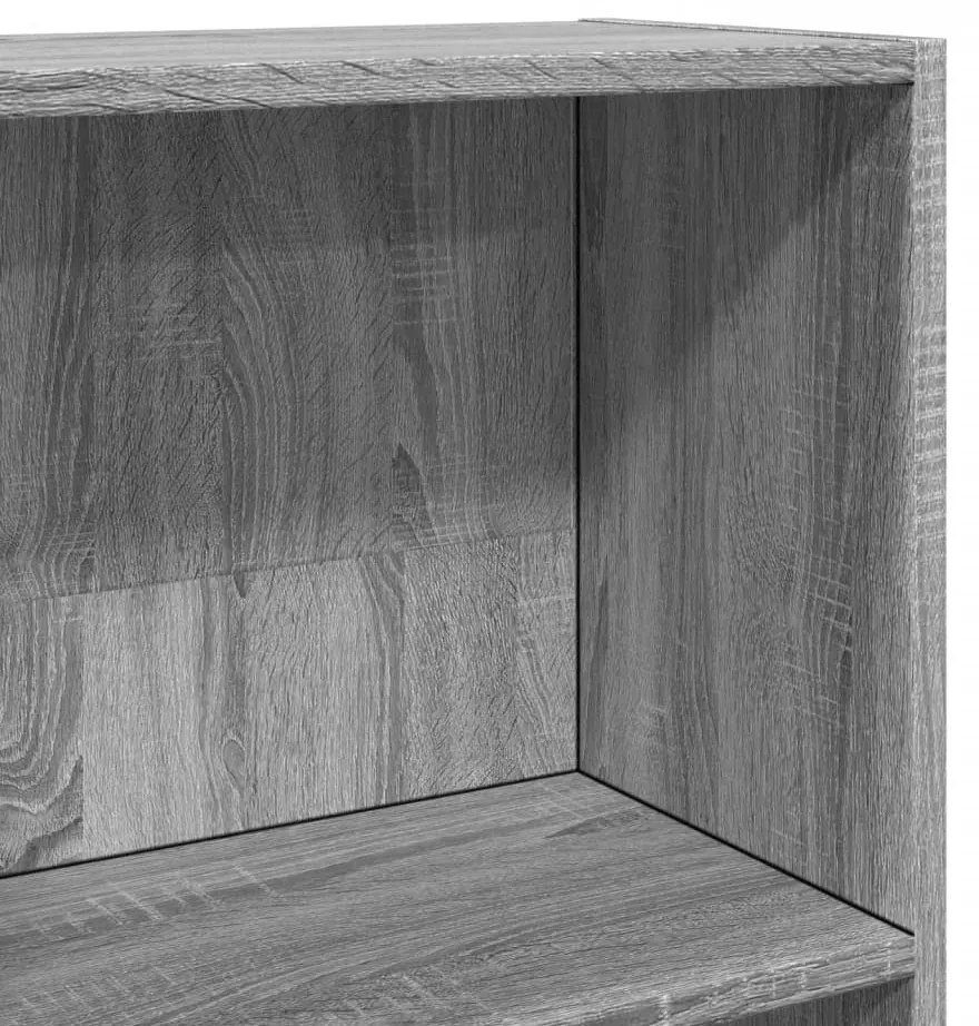 szürke sonoma színű szerelt fa könyvespolc 40 x 24 x 143 cm