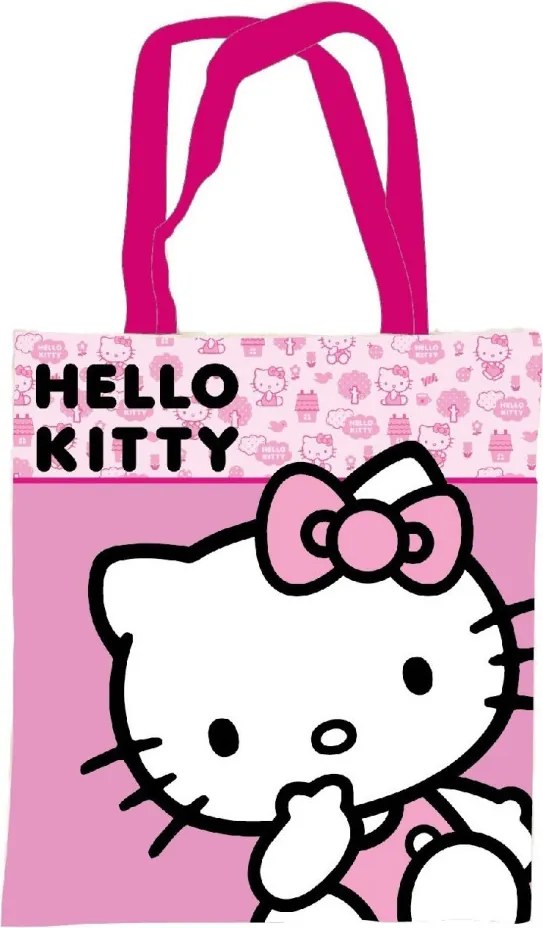 Hello Kitty Pink vászontáska, bevásárlótáska 44 cm