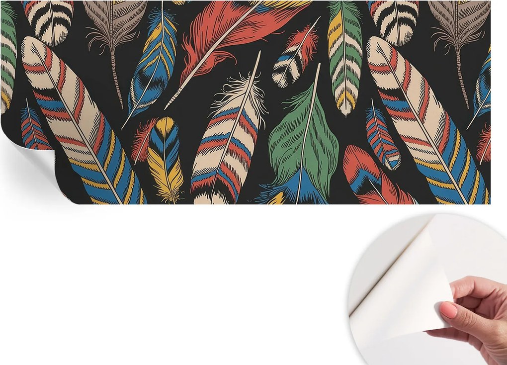 Öntapadós Dekoratív Fotótapéta Hálószobába Színes tollak 250x104 cm