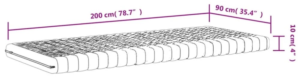 2 db fehér 7 zónás 20 ILD keménységű habmatrac 90 x 200 cm