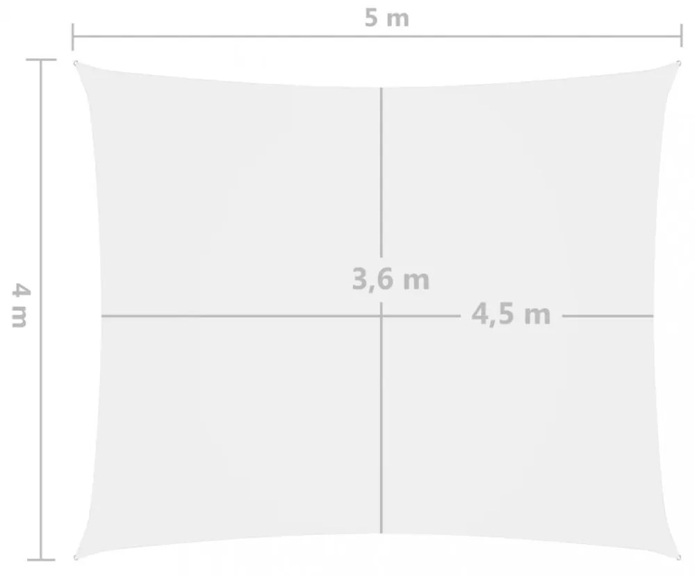 fehér téglalap alakú oxford-szövet napvitorla 4 x 5 m
