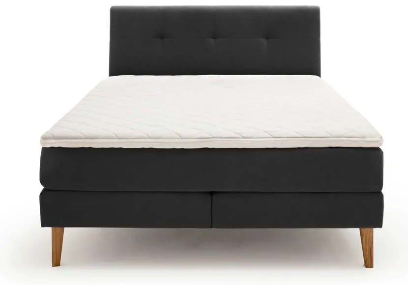 Antracitszürke boxspring ágy 180x200 cm Stockholm – Meise Möbel