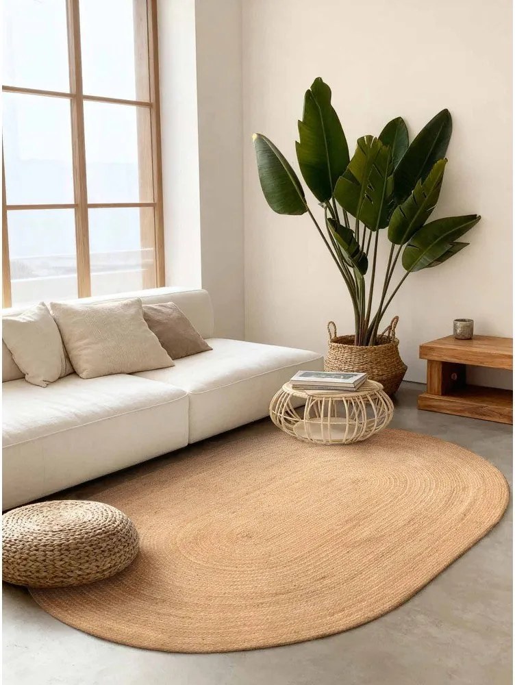 Natúr színű kétoldalas-kézi szövésű juta szőnyeg 160x230 cm Braided – Hanse Home