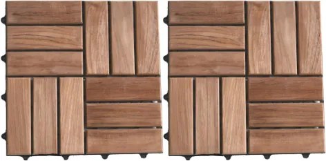 Teakfa burkolólapok 2 m² 30 x 30 x 2 cm