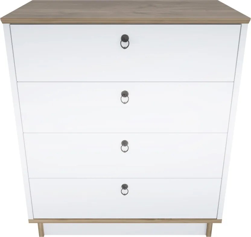 Sahra komód, fehér-dió, 72 cm