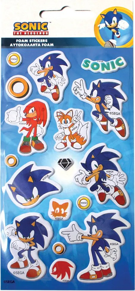 Sonic a sündisznó Ring pufi szivacs matrica szett