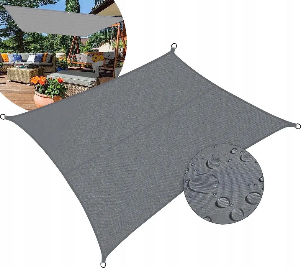 Kerti Napvitorla Téglalap Alakú Napellenző 3x4m