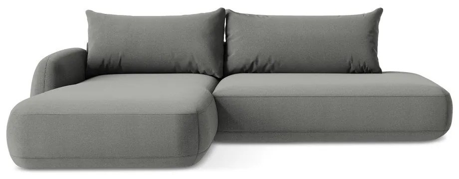 Szürke kinyitható sarokkanapé (bal oldali-heverő résszel) Hale – Makamii