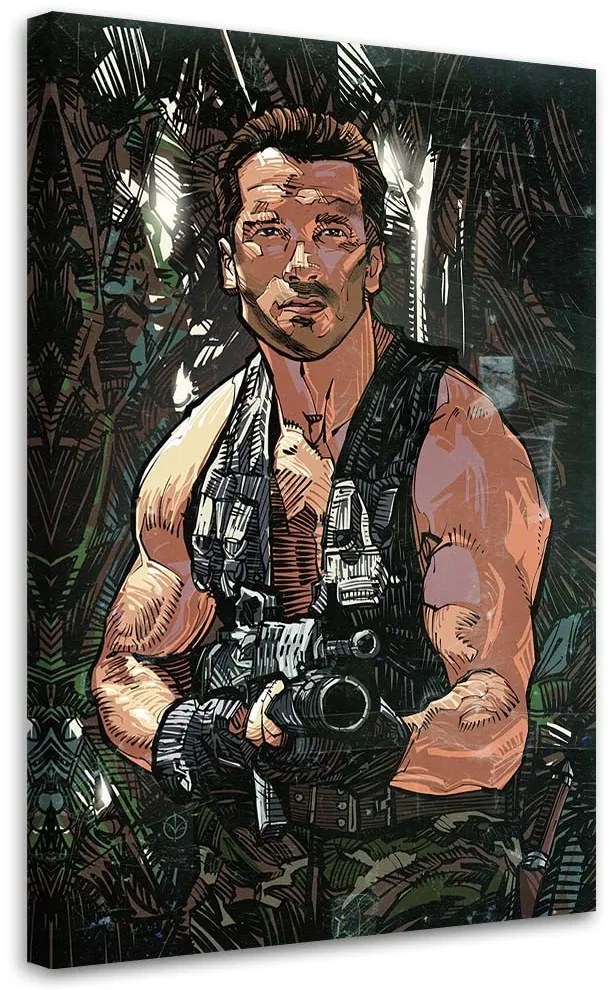 Gario Vászonkép Ragadozó, Arnold Schwarzenegger - Nikita Abakumov Méret: 60 x 90 cm