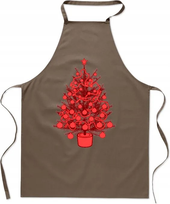 Karácsonyi konyhai kötény Piros karácsonyfa