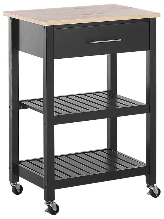 Divatos Fekete Zsúrkocsi HIUMA Beliani