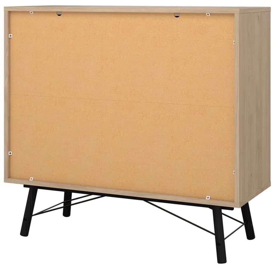 Natúr színű alacsony komód tölgyfa dekorral 102x99 cm Ry – Tvilum