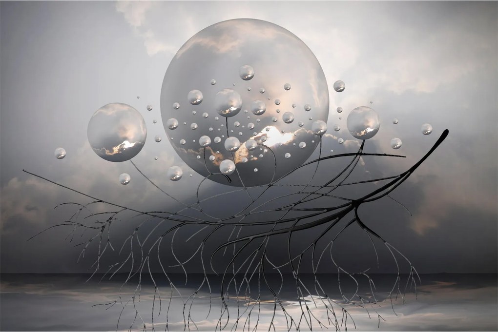 Absztrakt gömbök képe (90x60 cm)