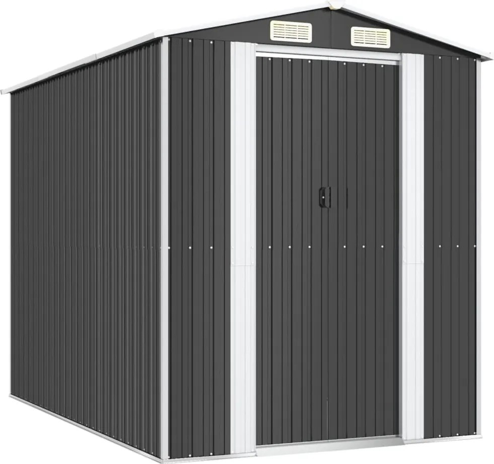 vidaXL antracitszürke horganyzott acél kerti fészer 192 x 274 x 223 cm