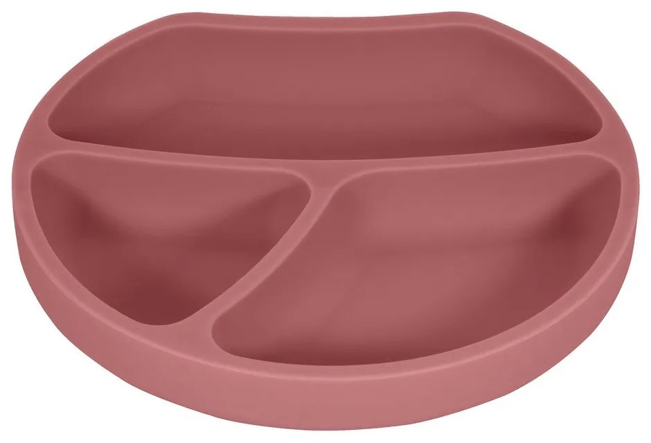 Téglavörös szilikon gyerek tányér 19x20,5 cm Dusky Pink – Kindsgut