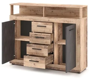 Komód RUNA világosbarna/antracit