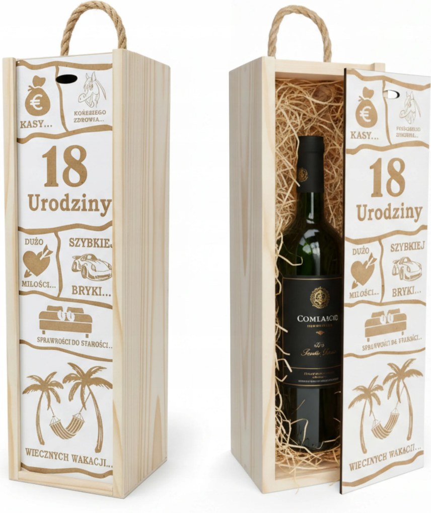 Doboz Alkoholos doboz bor ajándék 18. születésnapra