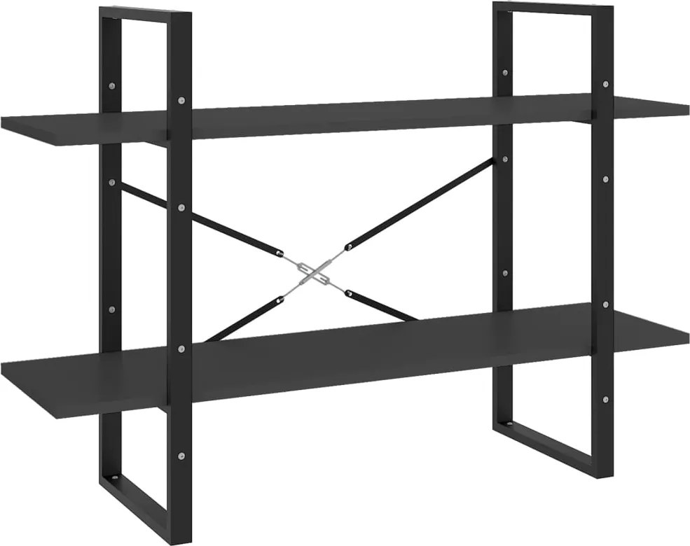 vidaXL kétszintes szürke szerelt fa könyvszekrény 100 x 30 x 70 cm
