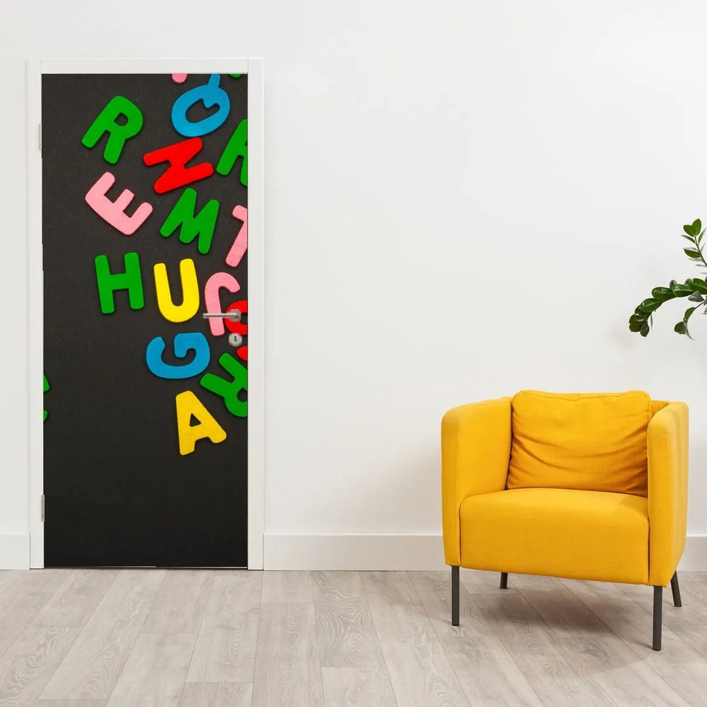 Fotótapéta ajtóra - Színes betűk (95x205cm)
