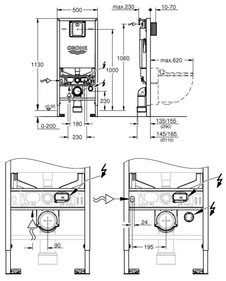 GROHE 36509SH0 - 4 az 1-ben RAPID SLX 1,13 m rozsdamentes acél