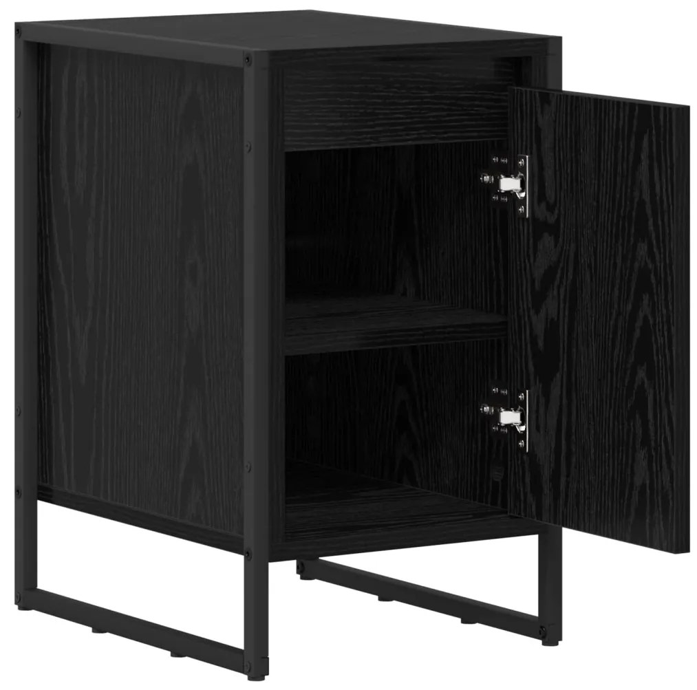 Éjjeli asztal 2 pcs Fekete tölgy 39,5 x 30 x 50 cm Faanyag