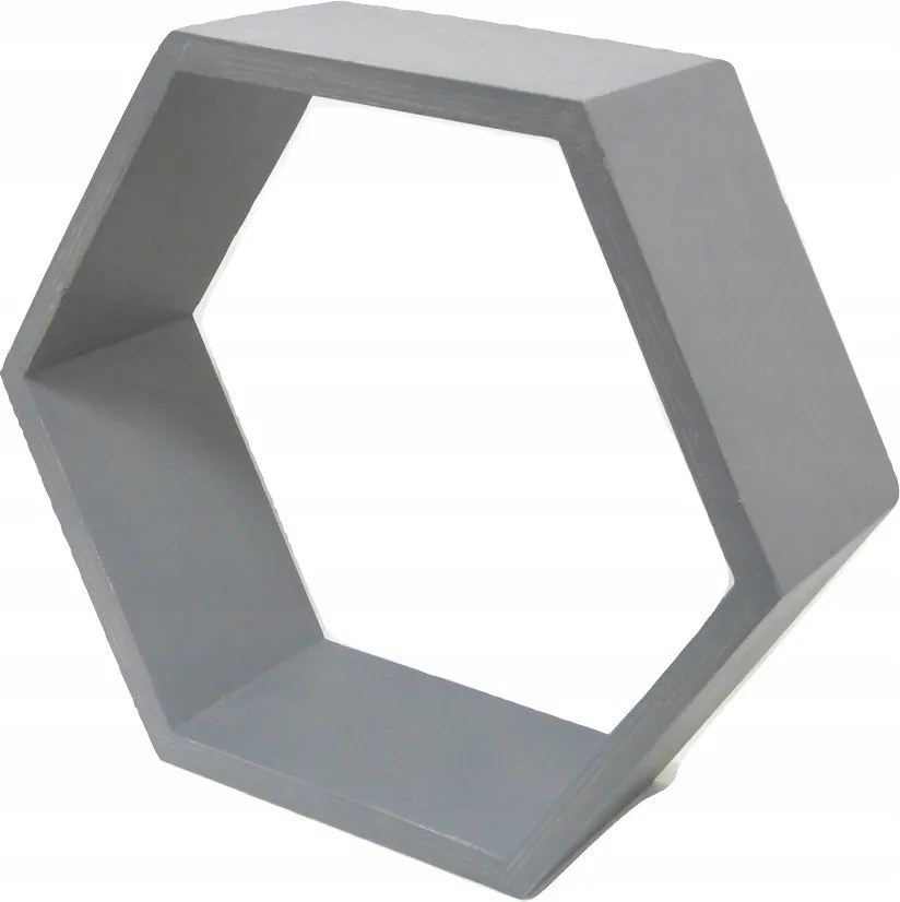 Fa Polc Méhsejt Hexagon Sötétszürke