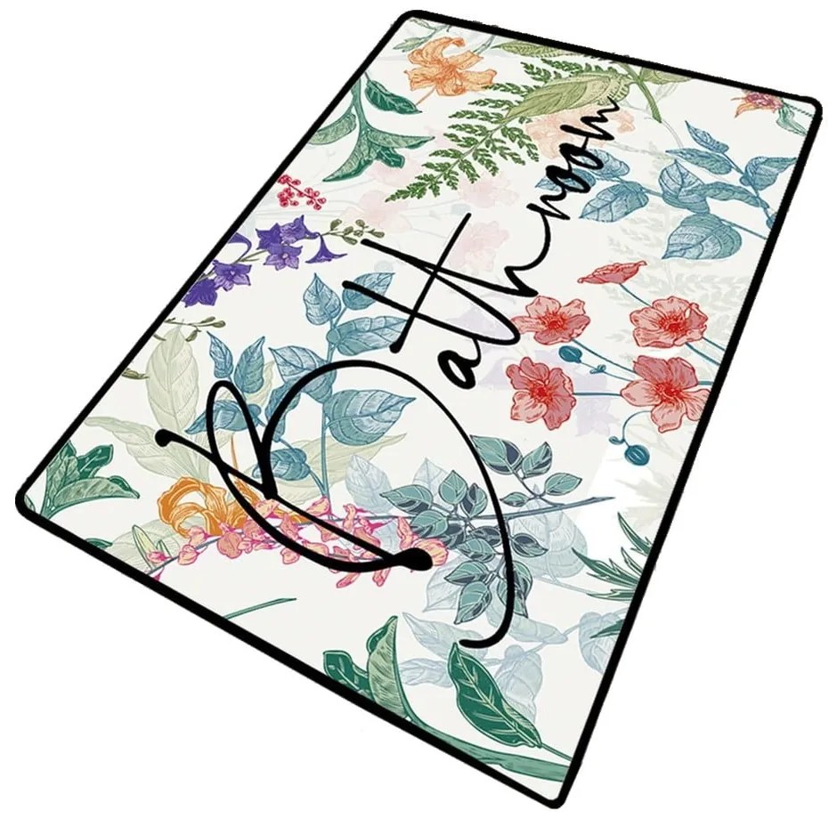 Fürdőszobai kilépő 70x120 cm Green In Flower – Foutastic