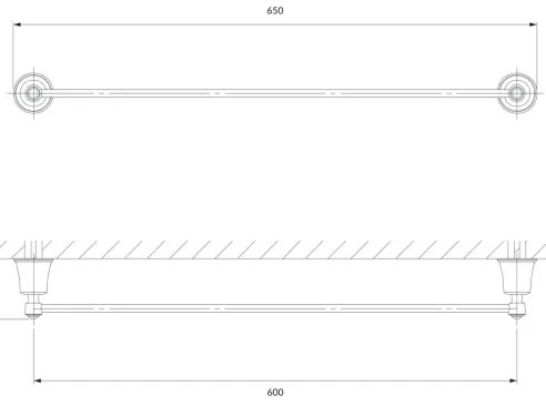 OMNIRES AL53216CR - Fali törölközőtartó ART LINE 65 cm fényezett króm
