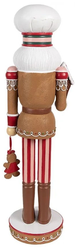 Karácsonyi diótörő figura mézeskalács ruhában mézivel 46 cm