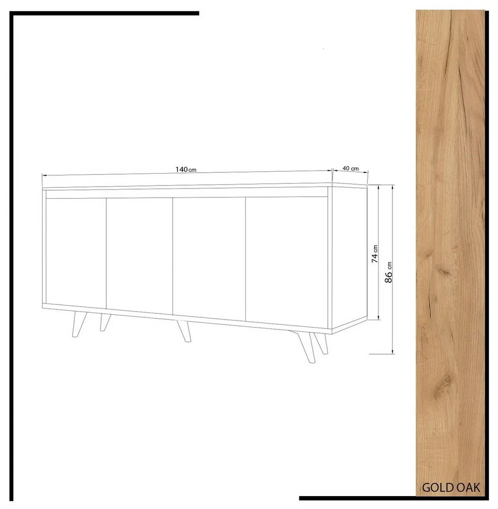 Shans Oak and White szekrény