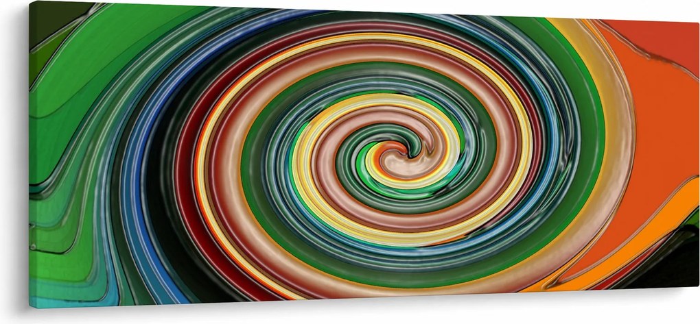 Absztrakt kép - színes spirál (120x50 cm)