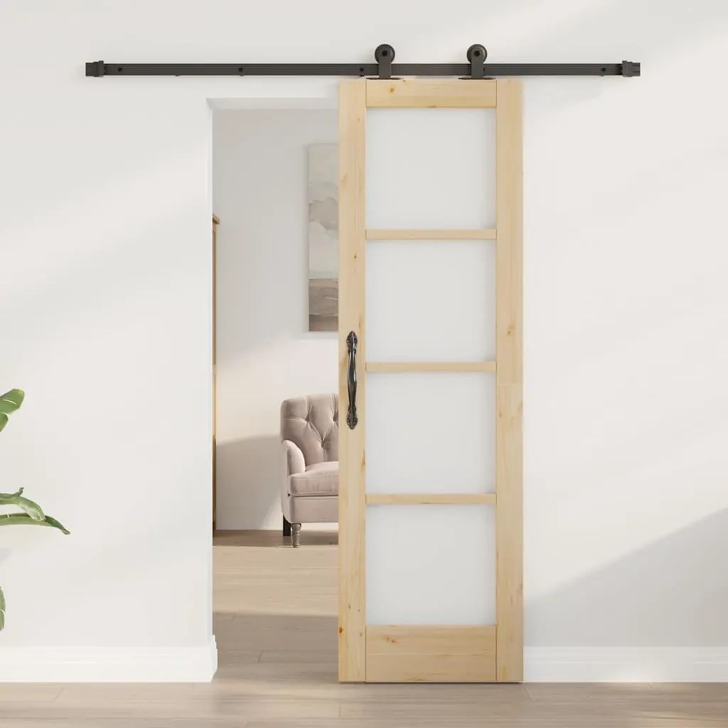 Csúszóajtó ORKDAL Barna 61 x 198.5 cm Fa és fém