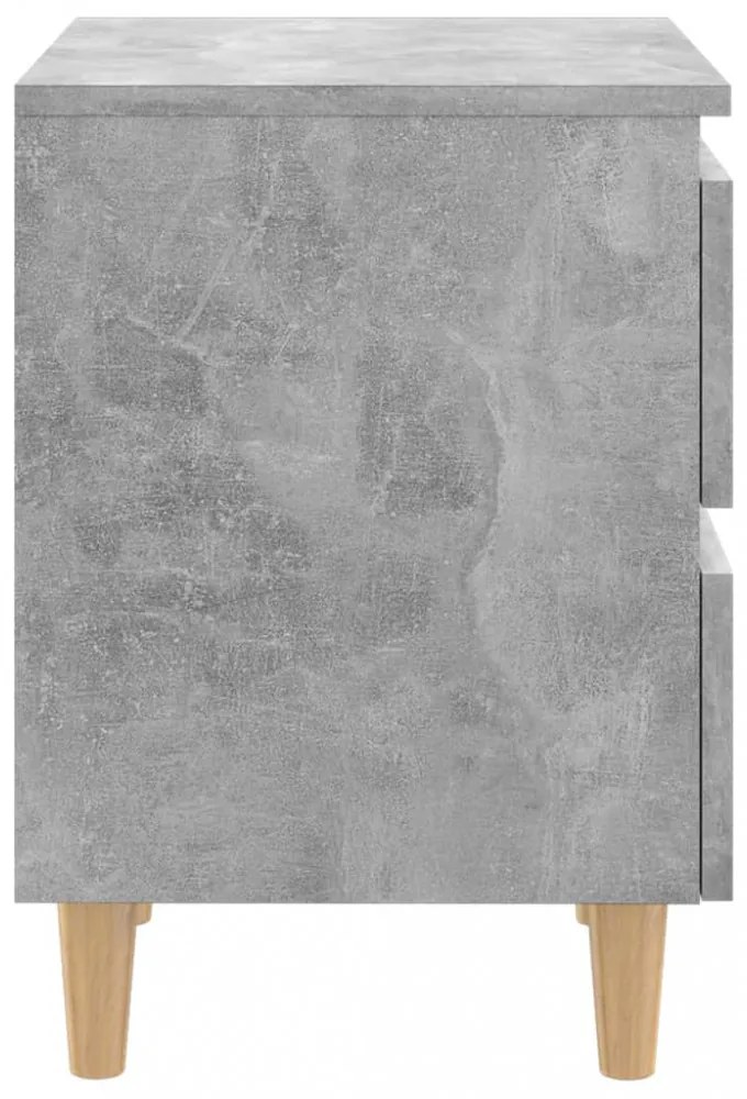 2 db betonszürke éjjeliszekrény tömör fenyő lábakkal 40x35x50cm
