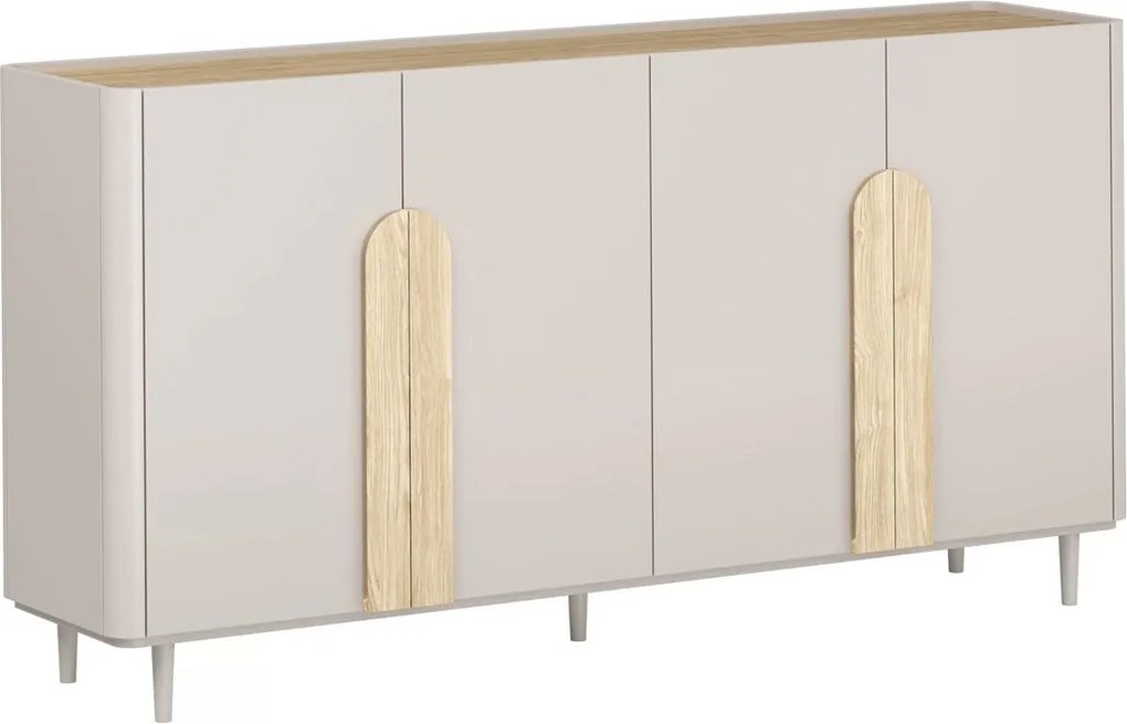 Amilio lábas komód 200 cm - kasmír / olajozott tölgy / világos tölgy fogantyúk
