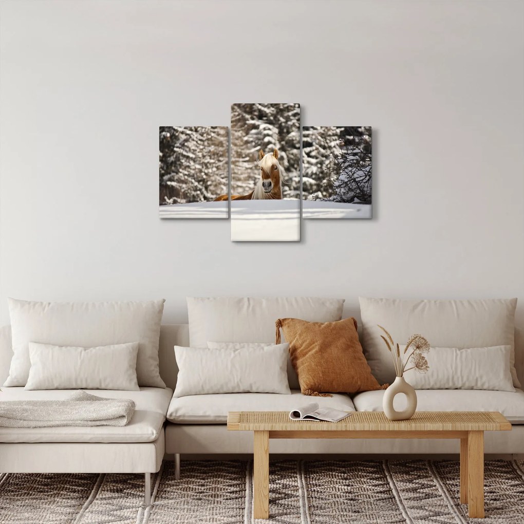 Kép - Ló a téli tájban (90x60 cm)
