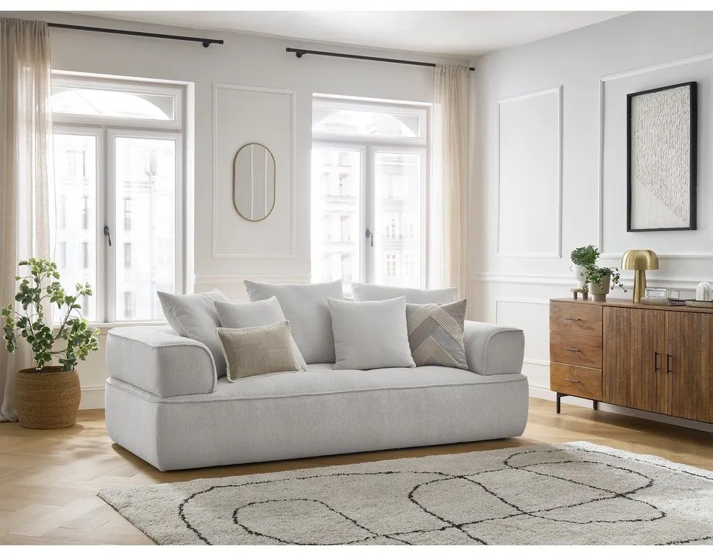 Világosszürke zsenília kanapé 237 cm Whesley – Bobochic Paris