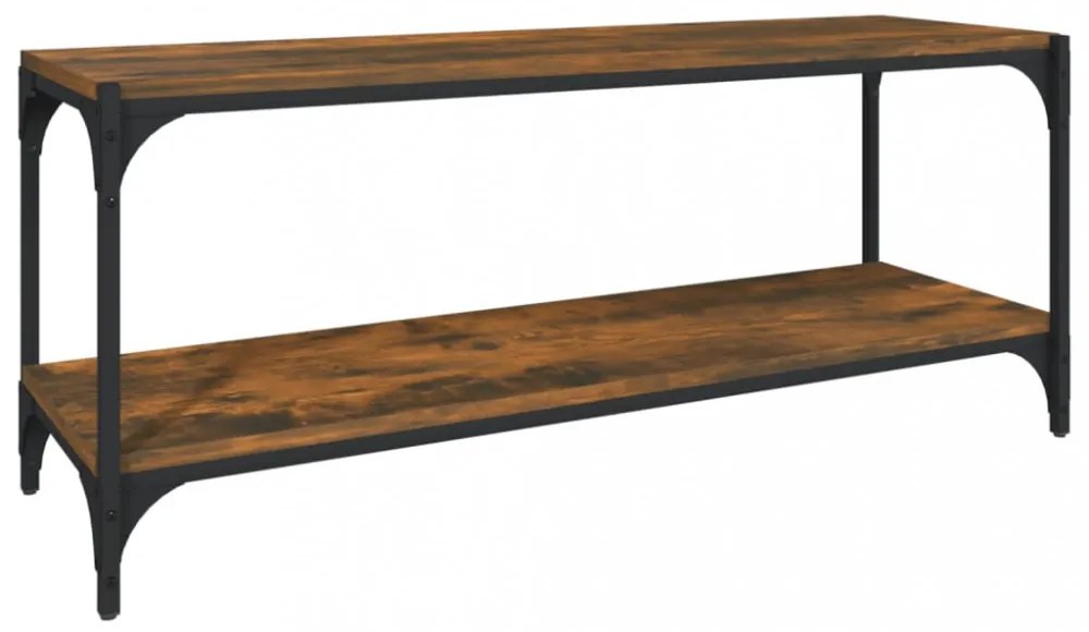 füstös tölgy színű szerelt fa és acél TV-szekrény 100x33x41 cm