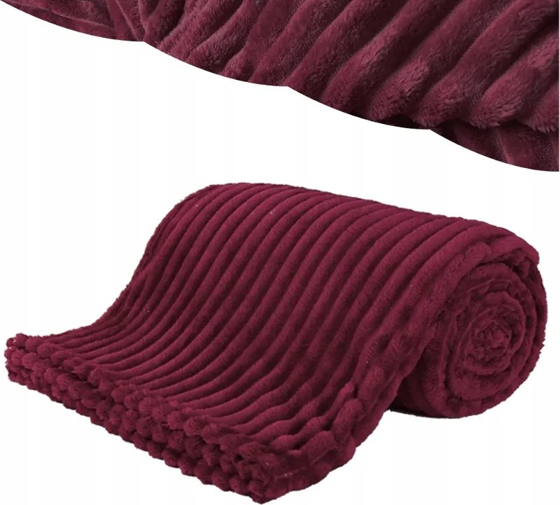 Takaró 200x220 Mikroszálas Dombornyomott Vastag Meleg Ágytakaró Piros