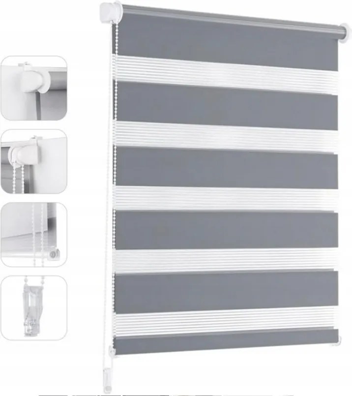 Redőny Szürke Éjjel-nappal Redőny 90 x 100 cm Prémium